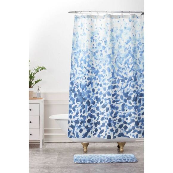 Open Box - Deny Designs - Orara Studio Pastel Striped Shower Curt Blue - Picture 3 of 3